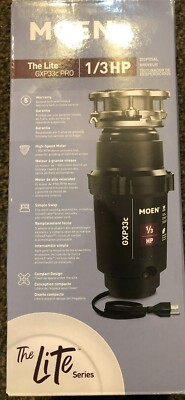 Moen GXP33cPro Lite Series 1/3Hp Continuous Feed Garbage Disposal & Power Cord