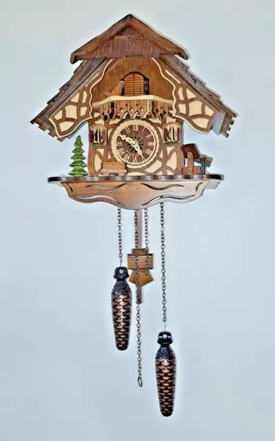 Pendule Horloge murale Coucou moderne  à Quartz Piles avec oiseau fonctionne