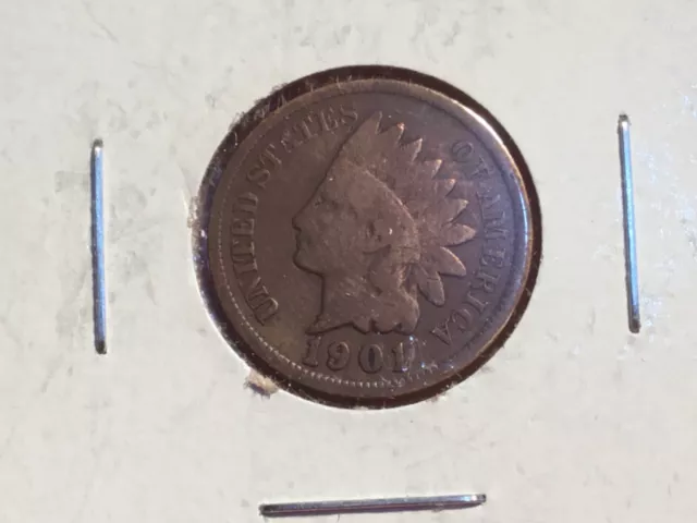 1901   US "Indian Head" one cent coin.   123 years old.