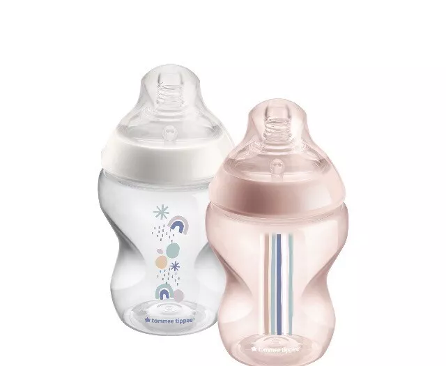 Tommee Tippee Closer To Nature Baby Bottles 9 oz 0m+, pink , 2pk