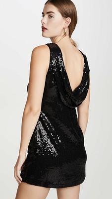 ALICE + OLIVIA $440 Kamryn Sequin Embellished Draped Back Evening Dress Size 10