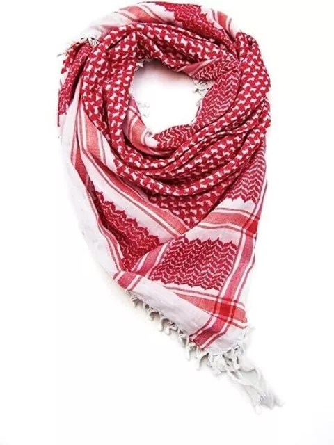 Keffiyeh Écharpe Palestinienne Shemagh Original Arabe Kufiya Blanc Nouveau...