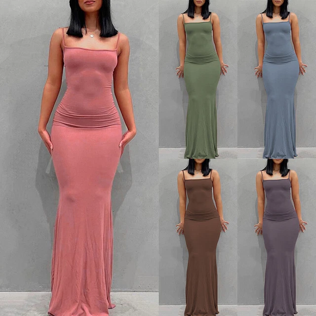 Femmes Sexy Bride Mode Taille Haute Slim Solide Couleur Paquet Hip Robe Soir *