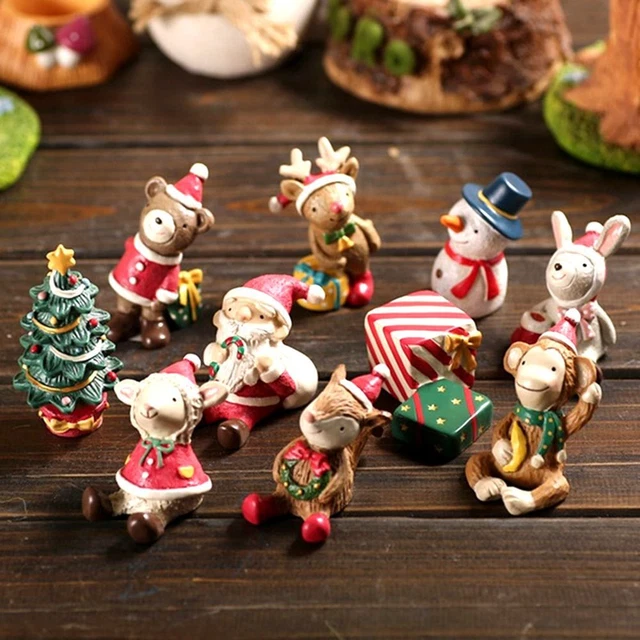Garten Weihnachten Ornament Weihnachtsschmuck Schneemann Figur Mini Weihnachtsmann