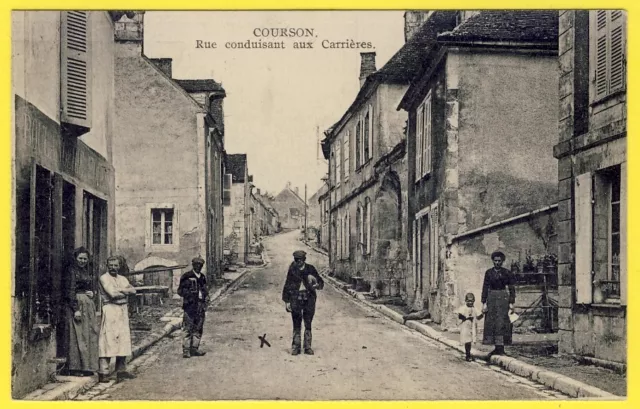 cpa RARE 89 - Village de COURSON (Yonne) Street Leading to CAREERS Baker