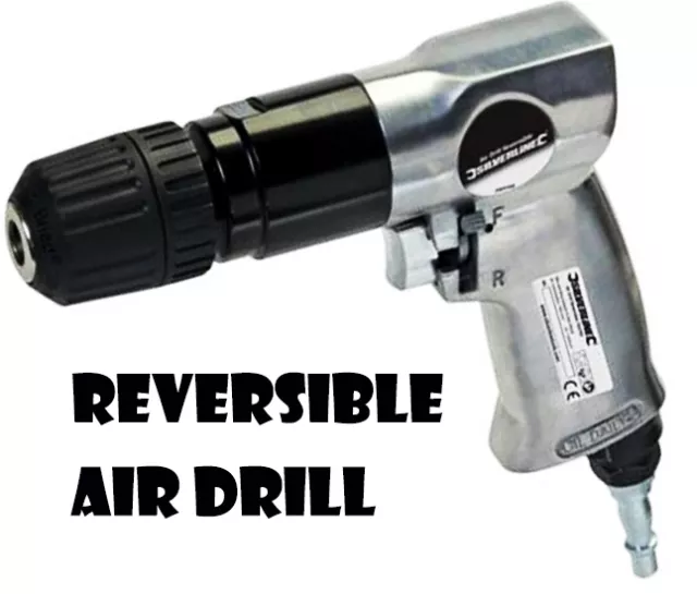 Heavy Duty Reversible Air Drill 1/4" Quick Connectors 10Mm Gun Keyless Chuck U84