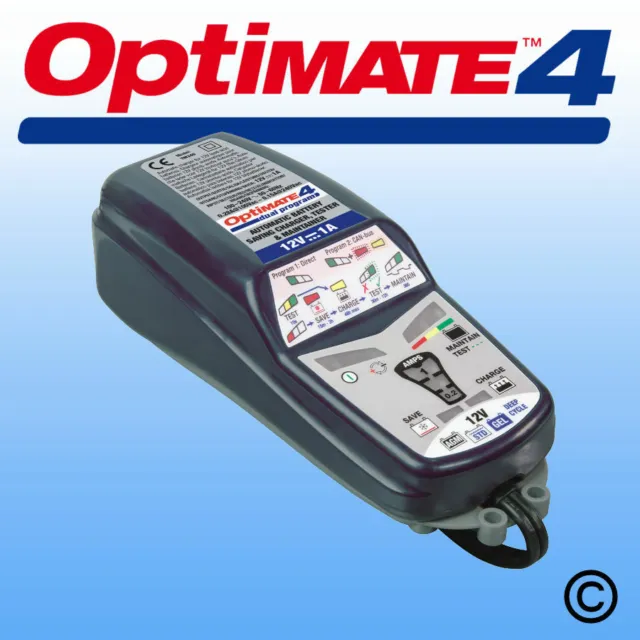 OptiMate 4 Dual Program AGM STD GEL 12V Motorcycle Battery Charger Optimiser