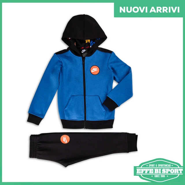 Tuta completa bambino Nike felpa e pantalone con logo tutina baby set sport