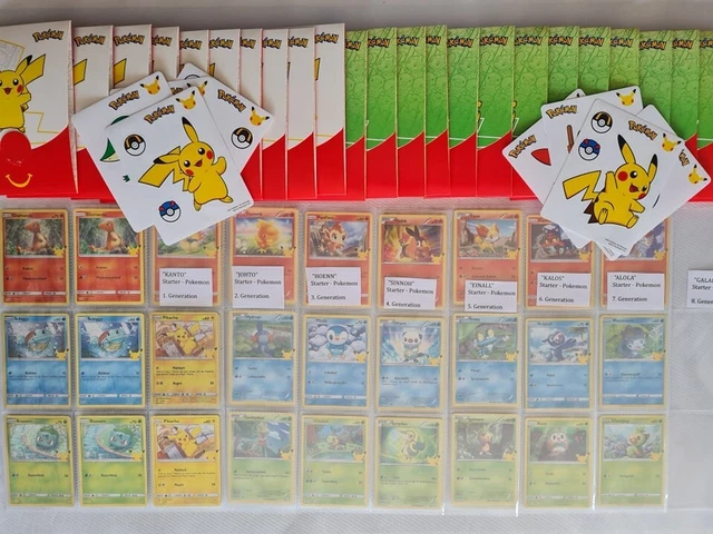 Pokemon 25 Jahre Mc Donalds Masterset Komplettset + Zubehör ALLE 50 Karten DE