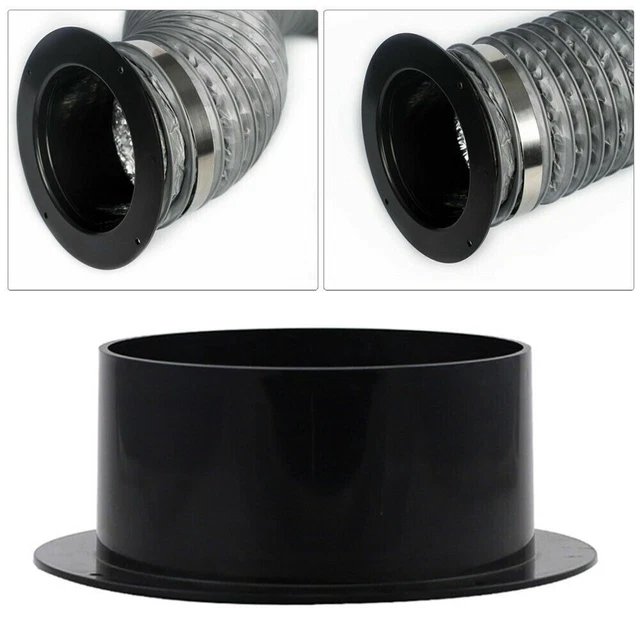 Black ABS Ventilation Ducting Exhaust Pipe Connector with Smooth Surface 75mm