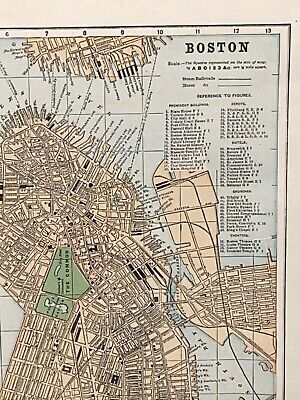 Boston Massachusetts The Historical Atlas Vintage Old Map Charles River Downtown 2