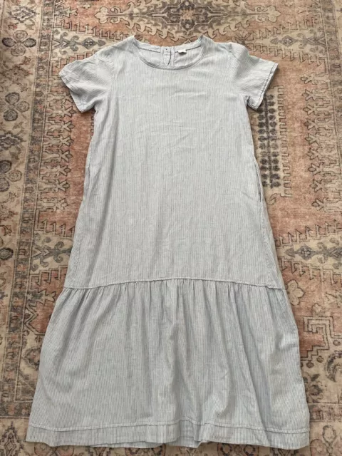 Poetry Light Blue Striped Summer Short Sleeved Maxi Dress Women’s Size 12