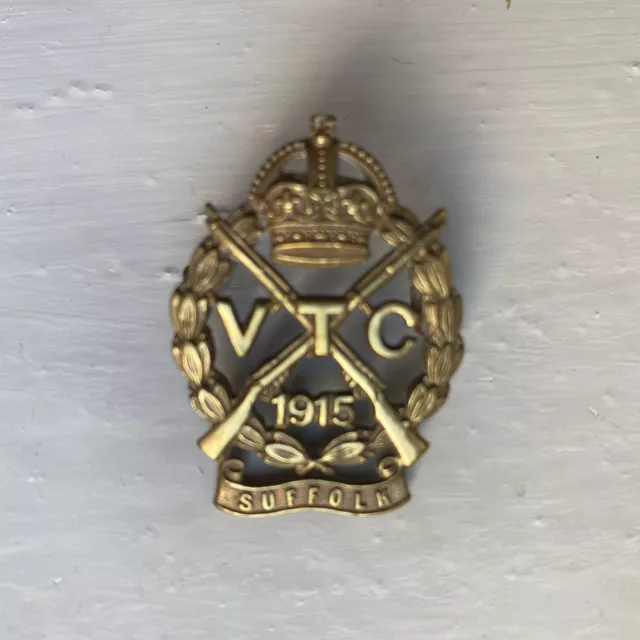 Suffolk Regiment Brass Cap Badge