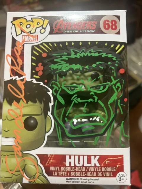 FUNKO POP 68 Hulk Sam De La Rosa Signed Sketch Art JSA COA Avengers ...