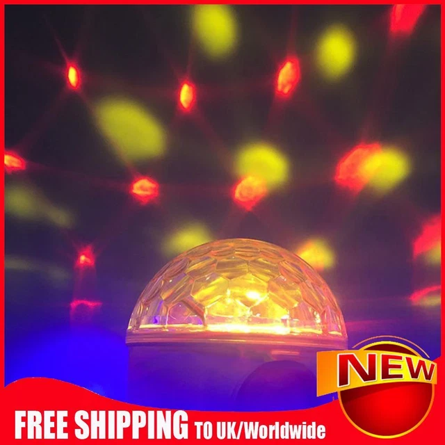 Rotating LED Night Lamp USB Disco Stage Party Ball Light (White)