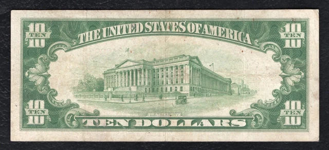 1934 $10 Ten Dollars Silver Certificate Currency Note Vf/Xf 2