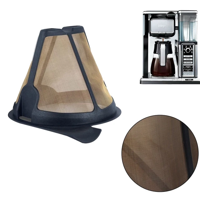 Filtro Per Caffè A Cono In Acciaio Inossidabile E ABS - Riutilizzabile, Ecologico, Adatto A Macchine Da Caffè Con Filtro A Cono, Colore Oro - 4