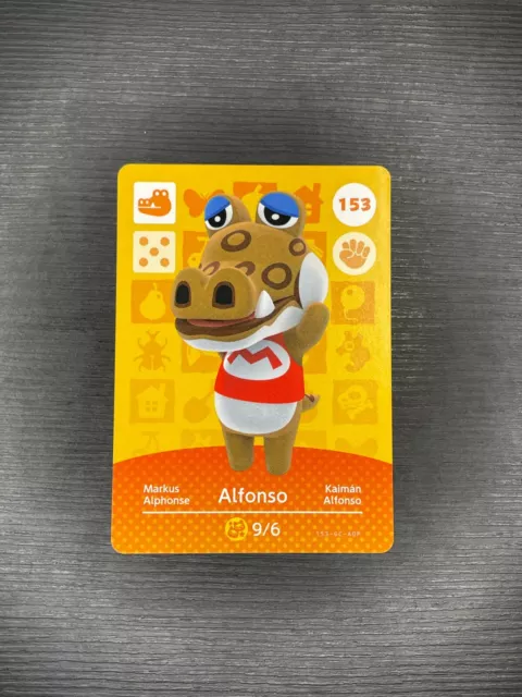 Carte Animal Crossing amiibo officielle Série 2 Alphonse Alfonso 153