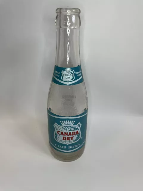 Vintage 1958 Canada Dry soda bottle ACL, Embossed
