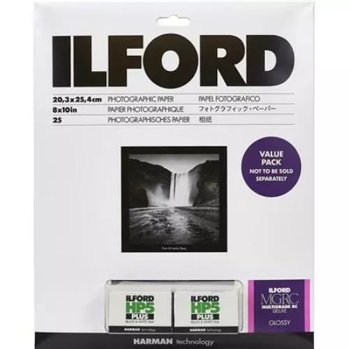Ilford Multigrade RC Deluxe 8 x 10 Glossy Paper + 2 Rolls HP5 Film Value Pack