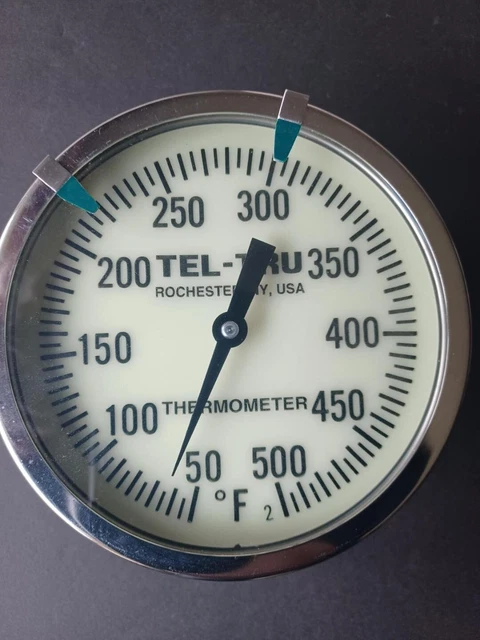 BBQ Pit Thermometer 5" Dial "GLOW DIAL"