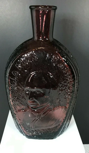 Benjamin Franklin Glass House Wheaton Millville N.J. Amethyst Glass Bottle