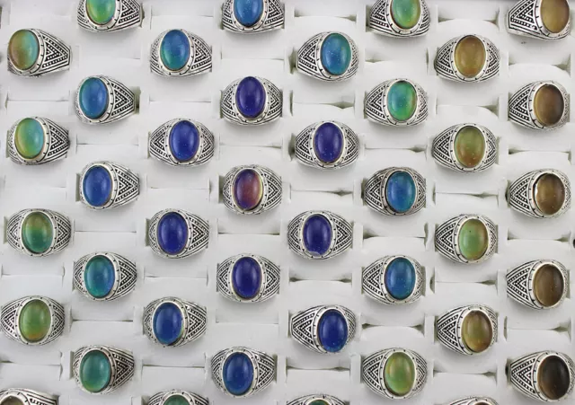 60pcs Wholesale Job Lots Fashion Jewellery Change Color Mood Rings Lady's Ring