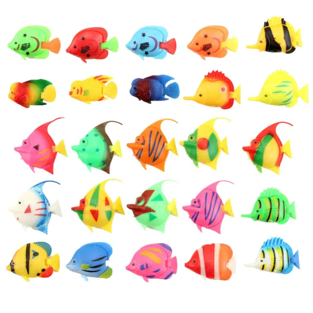 25pcs Aquarium Fish Decor Artificial Fishes Figure Animals Ornament Model Toy