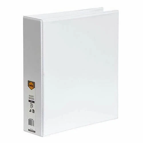 WHITE Marbig 4 D Ring Clearview Insertable Binders A4 50mm Up to 400 Sheets