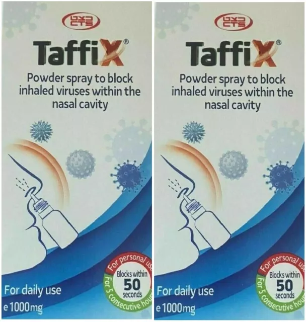 Lot of 2 Taffix Powder spray Blocking Inhaled Viruses Within the Nasal Cavity