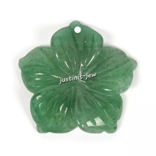 28mm Hand Carved gemstone Hawaii flower pendant bead 1.1"