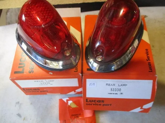 Genuine NOS Lucas L549 lamps MGA TR2 TR3 Bugeye Sprite Morris Minor Morgan PAIR