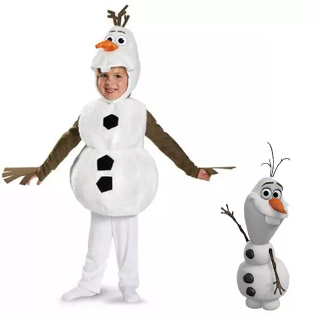 Kids Boys Girls Frozen Jumpsuit Mask Vest Costume Olaf Fancy Dress Party Cosplay