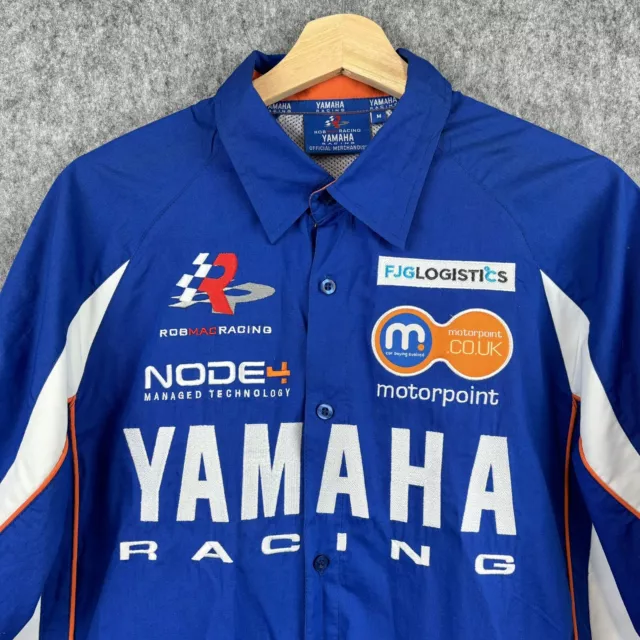 Yamaha Racing Team Official Rob Mac Herren Superbike Moto GP Button Down Shirt M