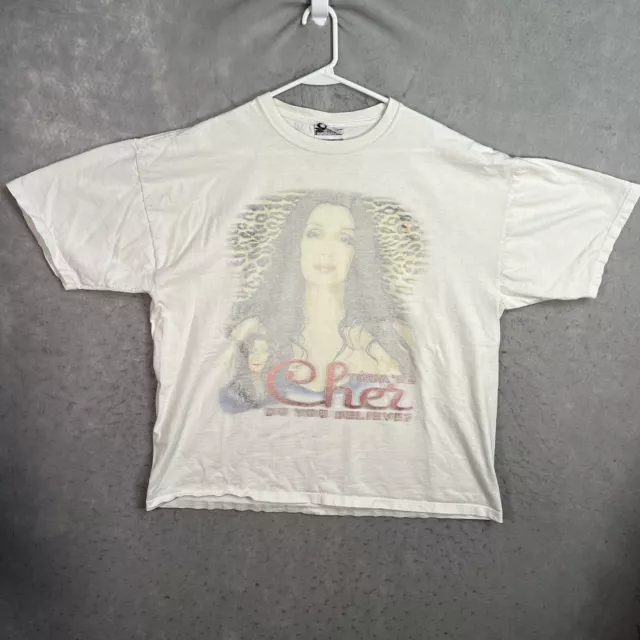 A1 Vintage 1999 Cher Do You Believe Tour T Shirt Adult XL White Faded Mens