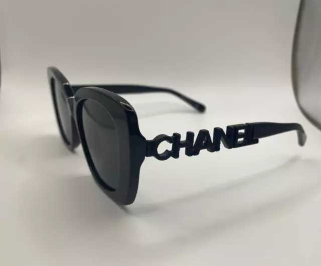 chanel sunglasses with chanel written on side