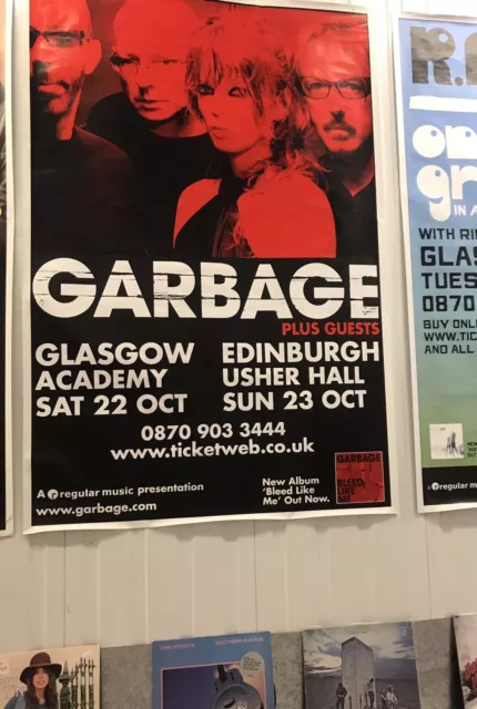 Garbage & Shirley Manson Large Promo Gig Concert Poster Glasgow c. 2005 40” x 60