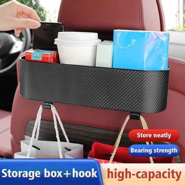 Car Seat Back Organizer ABS Rear Row Storage Box with Hook〃 C4N2
