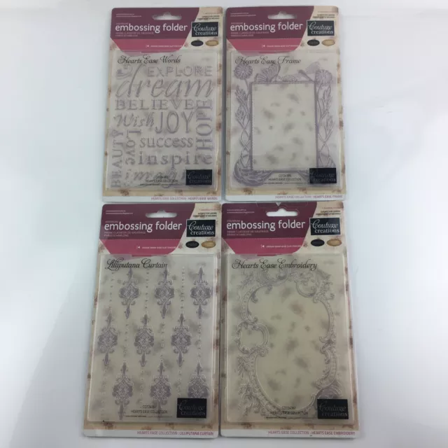 4 NEW Couture Creations Premium Embossing Folders All Different & New In Package
