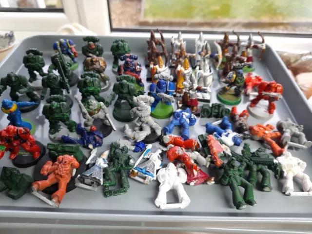 Restoration Project - Asstd Warhammer Figures - Space Marines, Archers Etc