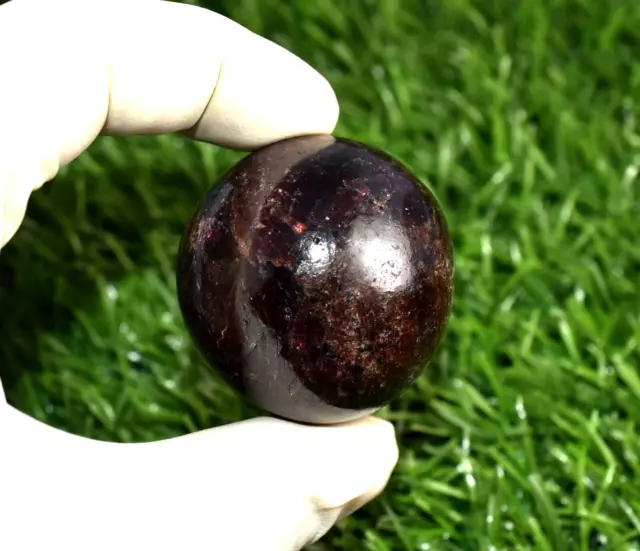 Rara 641 Cts/39 MM Hermosa bola de granate esfera cristal piedra preciosa...