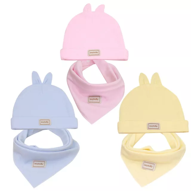 Toddler Infant Kids Baby Bibs Saliva Towel Soft Combination Headband Rabbit Hats