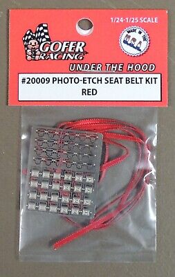 Red Photo-Etched Seat Belt Kit For 1:24 And 1:25 Scale Model Cars