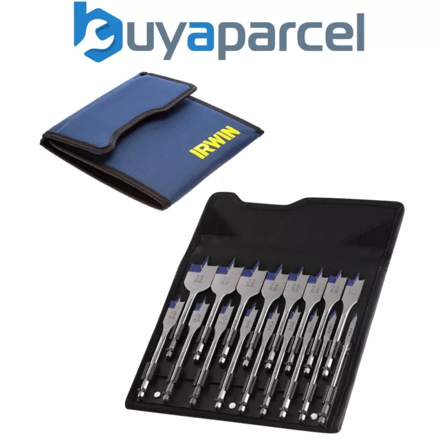 Irwin Blue Groove 17pc Flat Spade Drill Bit Set Wallet IRWIW4041002 XMS23FBIT17