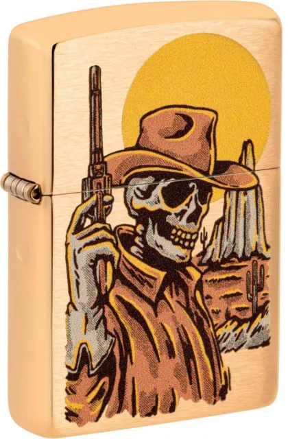 Zippo Original lighter Regular/Brass Brushed Wild West Skeleton/Case