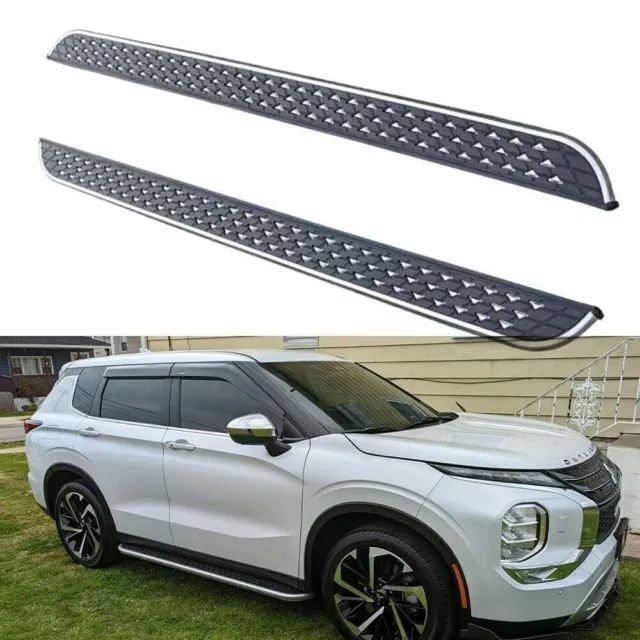 2* For Mitsubishi Outlander 2022 2023 Car Side Step Pedal Running Board Nerf Bar