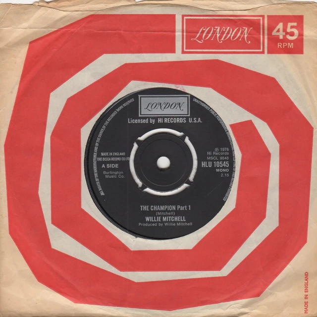英7” Willie Mitchell Champion HLU10545PROMO LONDON プロモ /00080 Willie Mitchell – The Champion – Vinyl (7