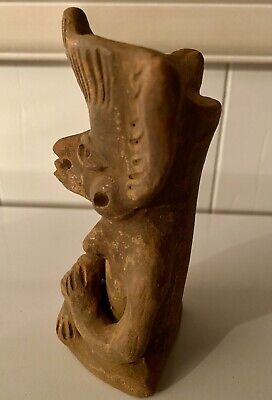 Pre-Columbian Zapotec Figural Urn Pottery Female Figural 5.5”H 5