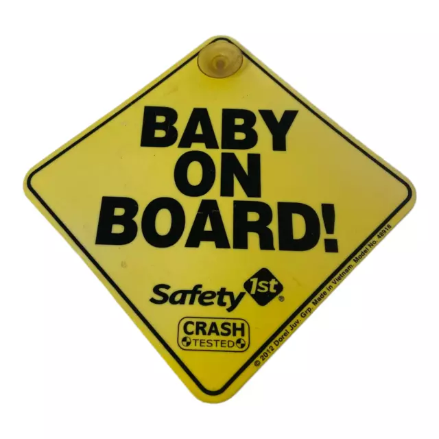 🥝 Safety 1st Baby On Board Sign Crash Tested For Rear or Side Car Window N8