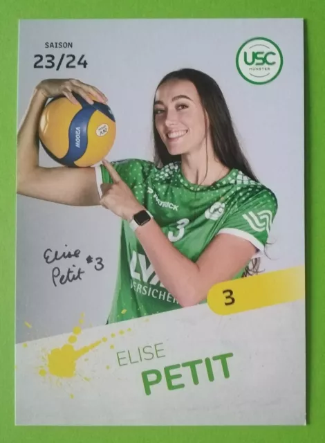 7868 Elise Petit USC Münster Volleyball 2023/24 AK original signiert